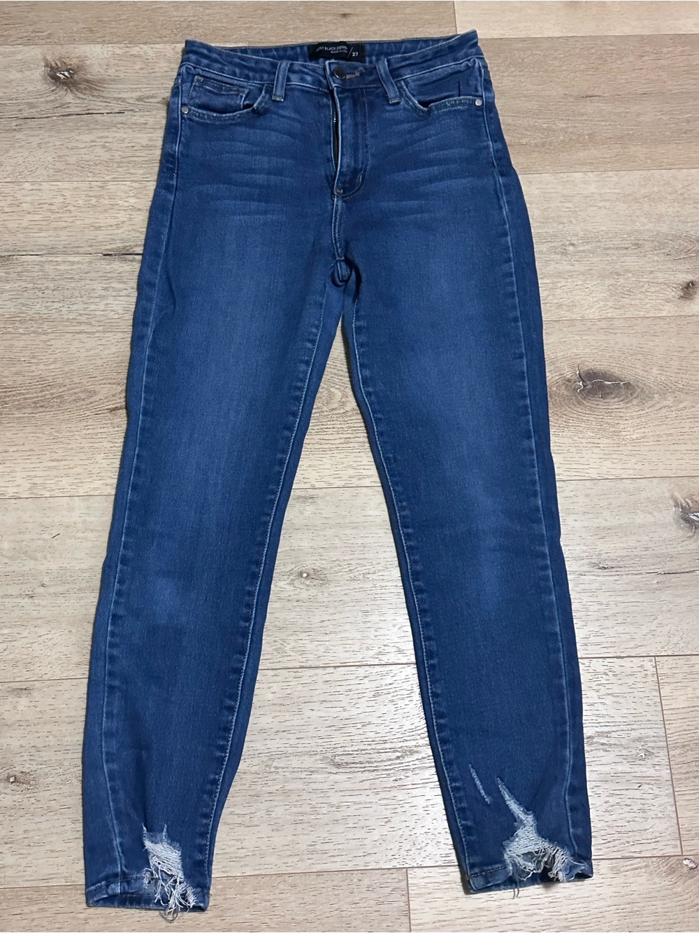 Women’s Just Black  Dark Blue Distressed Skinny Jeans